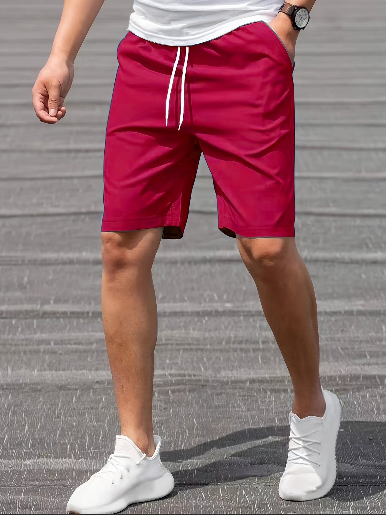 Stretch Graphic Drawstring Shorts for Men
