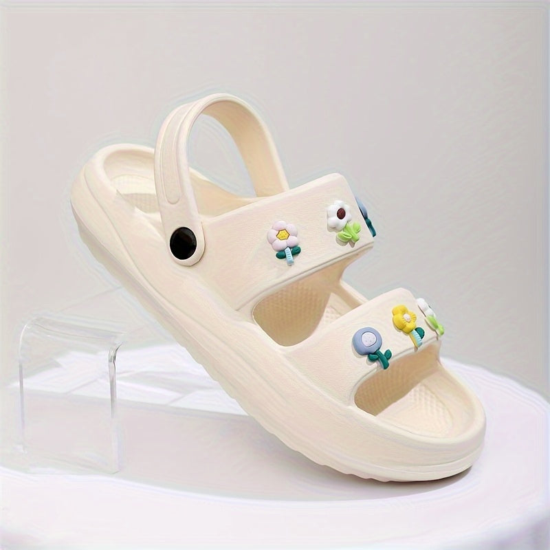 Girls Open Toe Slippers Lightweight Breathable Non-Slip Indoor/Outdoor Slippers