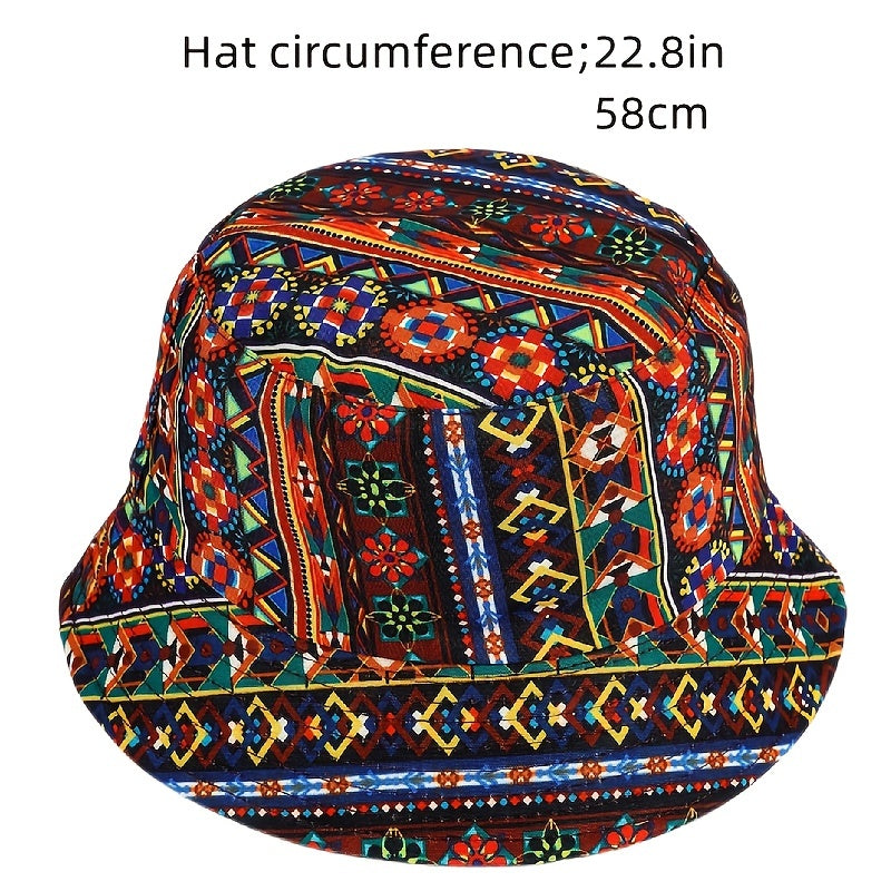 Boho Floral Bucket Hat Lightweight Casual Travel Fisherman Cap