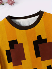 Creative Pattern Graphic Crew Neck Sweatshirt Long Sleeve Sports Gift