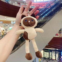 Plush Yoga Long Legged Cat Keychain - Cute Gift for Kids & Adults