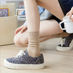 2 Pairs Cotton Crew Socks Comfortable & Breathable Women's Stockings