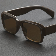 Square Frame Sunglasses Rivet Decor UV400