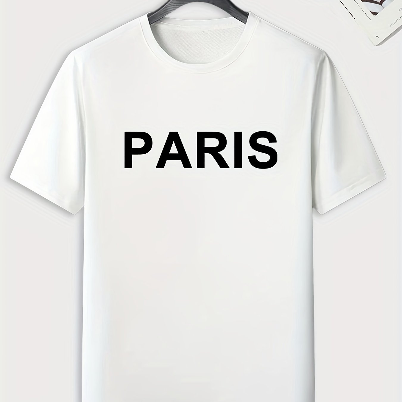 PARIS Pattern Print Men's Sports T-shirt Graphic Tee for Fitness Activities