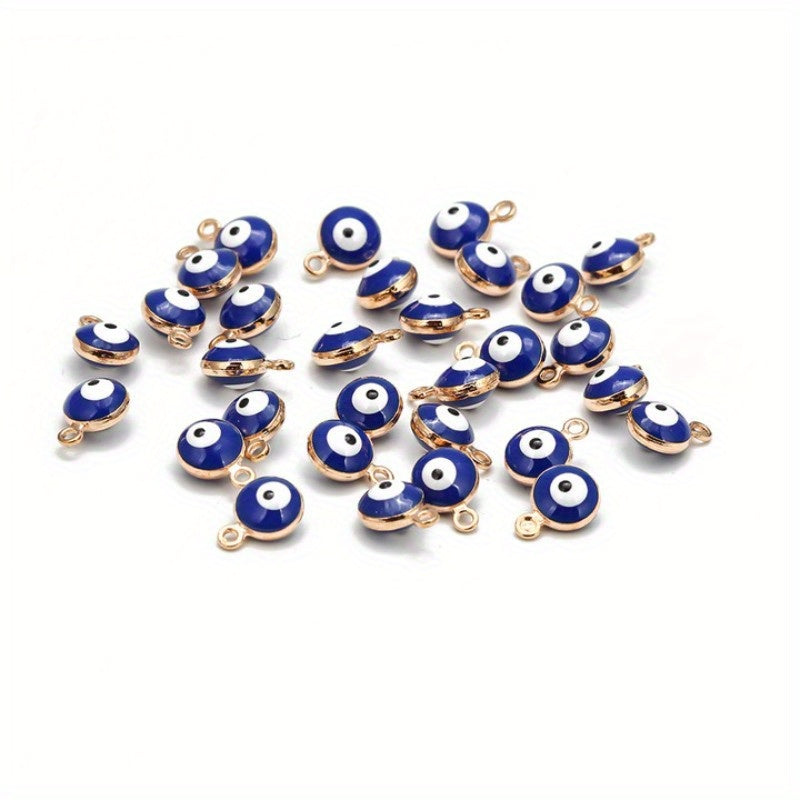 30pcs Turkey Evil Lucky Eye Charms Metal Connectors DIY Jewelry Acces