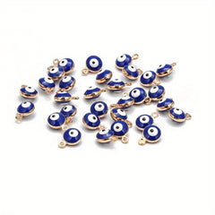 30pcs Turkey Evil Lucky Eye Charms Metal Connectors DIY Jewelry Acces