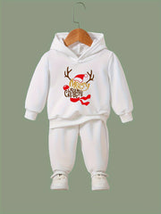 Girls Merry Christmas Hoodies Jogger Pants Set
