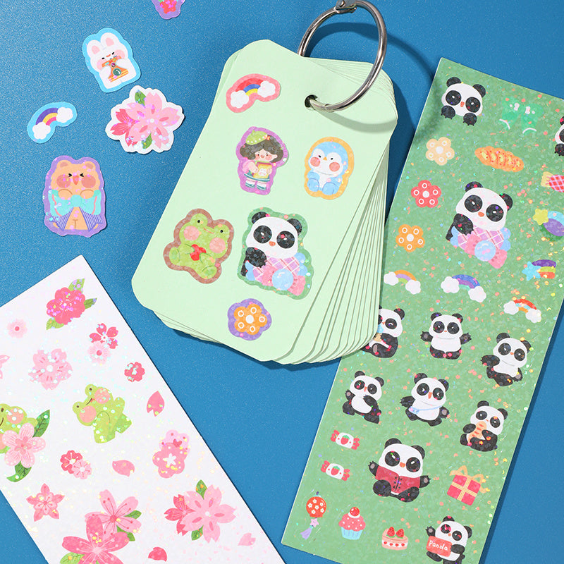 Cute Cartoon Animals Ribbon Sticker Set