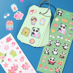 Cute Cartoon Animals Ribbon Sticker Set