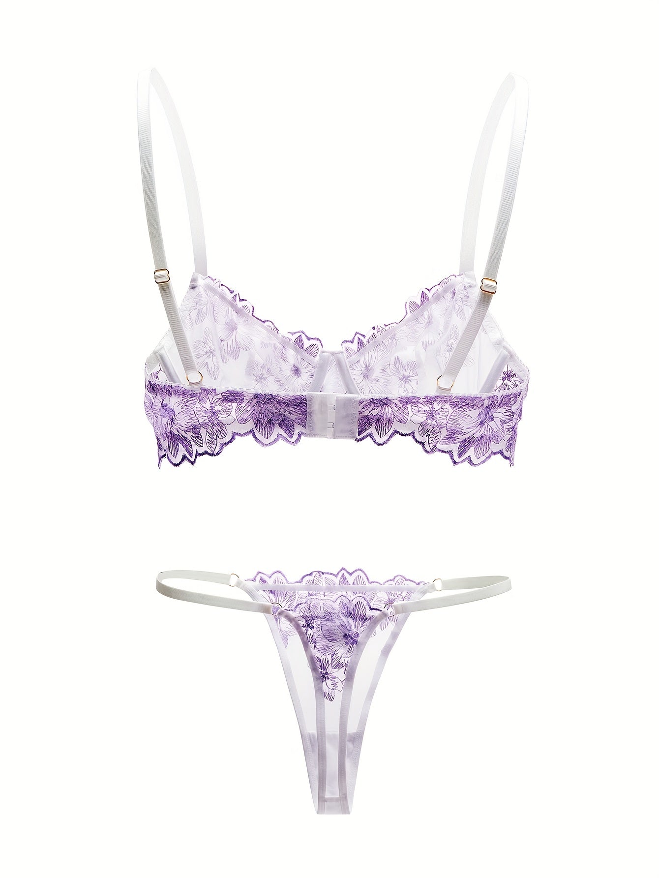 Floral Bra & Panties Lingerie Set Women's Underwear