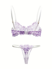Floral Bra & Panties Lingerie Set Women's Underwear