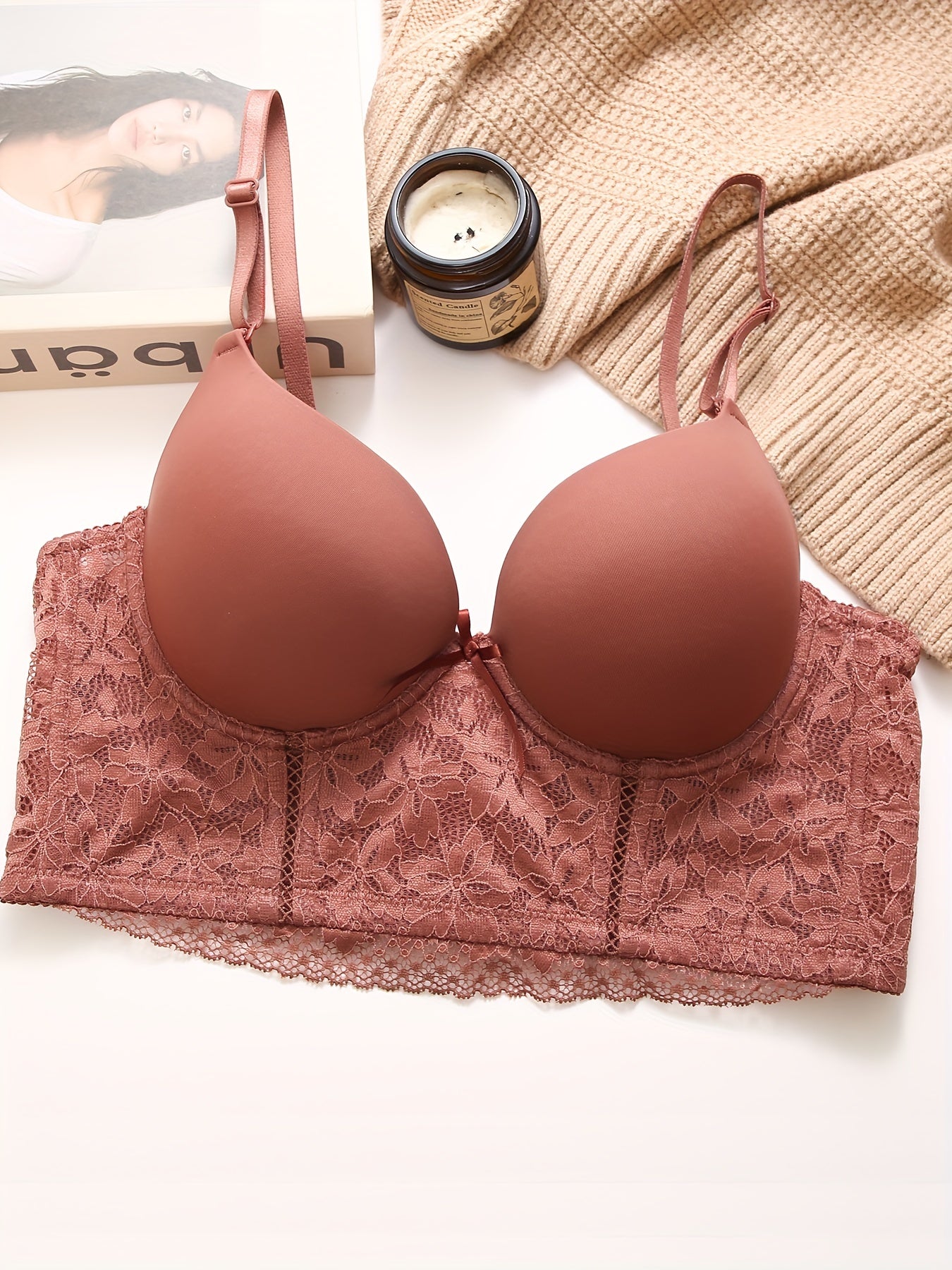 Lace Push Up Bra Comfortable & Stylish Bow Tie Women's Lingerie