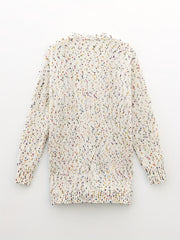 Women's Plus Rainbow Dot Print Long Sleeve Open Front Cardigan