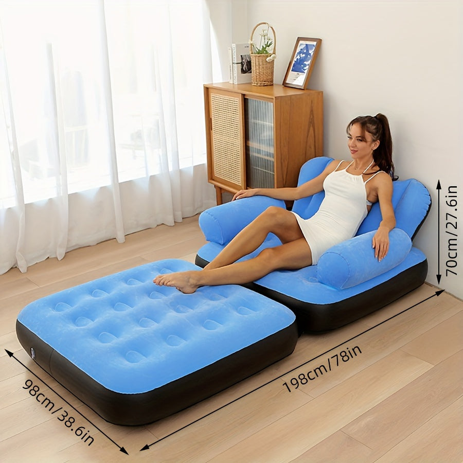Inflatable Lounger Flocking Fabric Sofa Comfortable Pull Out Sofa