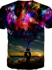 Men's Galaxy Tee Top for Summer Outdoor Fathers