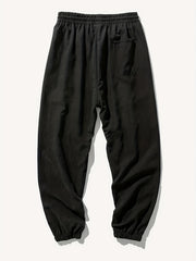 Men's Faux Suede Jogger Pants Loose Trousers