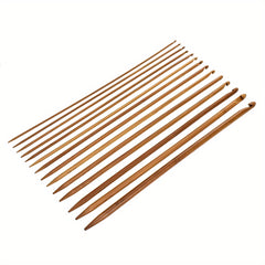 14pcs Carbonized Sweater Needles Wooden Crochet Set for Sewing & Weaving
