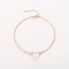 Heart Decor Chain Bracelet for Girls Daily Wear