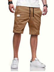 Men's Drawstring Cargo Short Pants Flap Pocket Loose Shorts