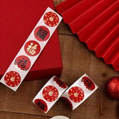Year's Blessing Sticker Round Sealing Sticker Adhesive Label