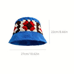 Flower Crochet Beanie Knitted Basin Hat Elastic Thin Breathable Cloche Hat