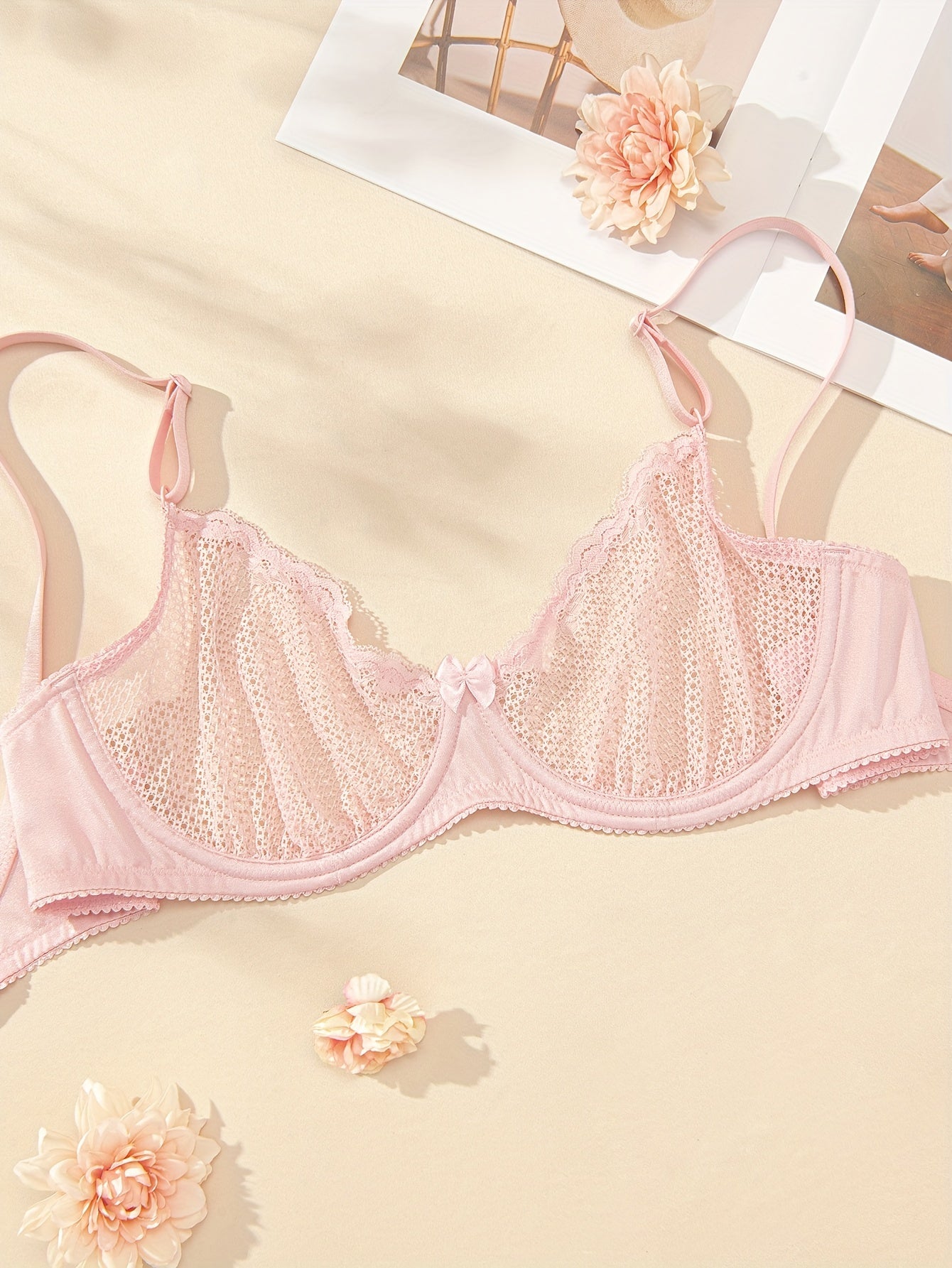Sexy Bra Women's Plus Mesh Balconette Bra
