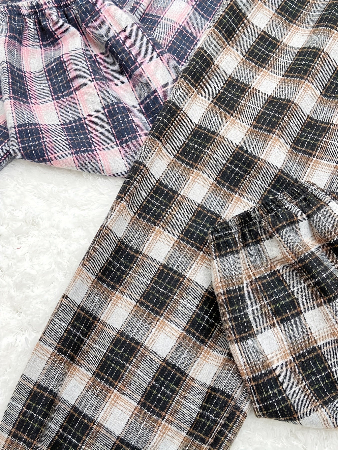 Colorblock Plaid Sleep Bottoms Women's Sleepwear