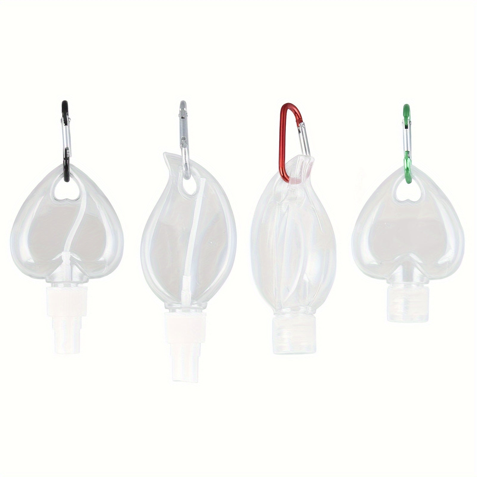 4pcs 50ml Leakproof Travel Bottles Keychain Portable Transparent Plastic Empty