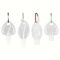 4pcs 50ml Leakproof Travel Bottles Keychain Portable Transparent Plastic Empty