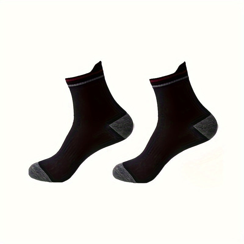 Men's Breathable Block Crew Socks - 3 Pairs
