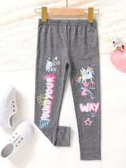 Toddler Girls Unicorn Leggings Stretchy Tight Fit Pants