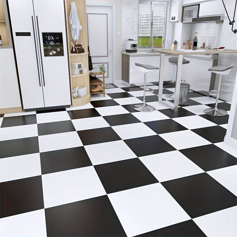 10pcs Self-adhesive PVC Floor Tile Sticker, Wear-resistant Net Red Floor Sticker