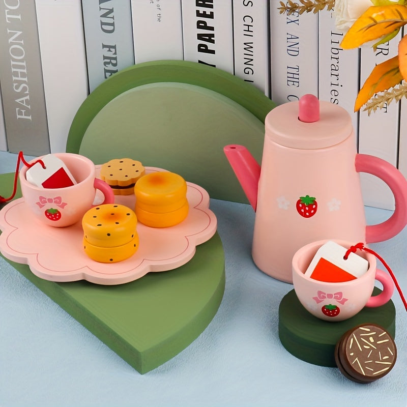 9 Piece Princess Tea Set for Little Girls' Pretend Tea Parties