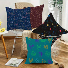 4pcs Zodiac Anime Flannel Throw Pillow Covers Decorative Pillowcase