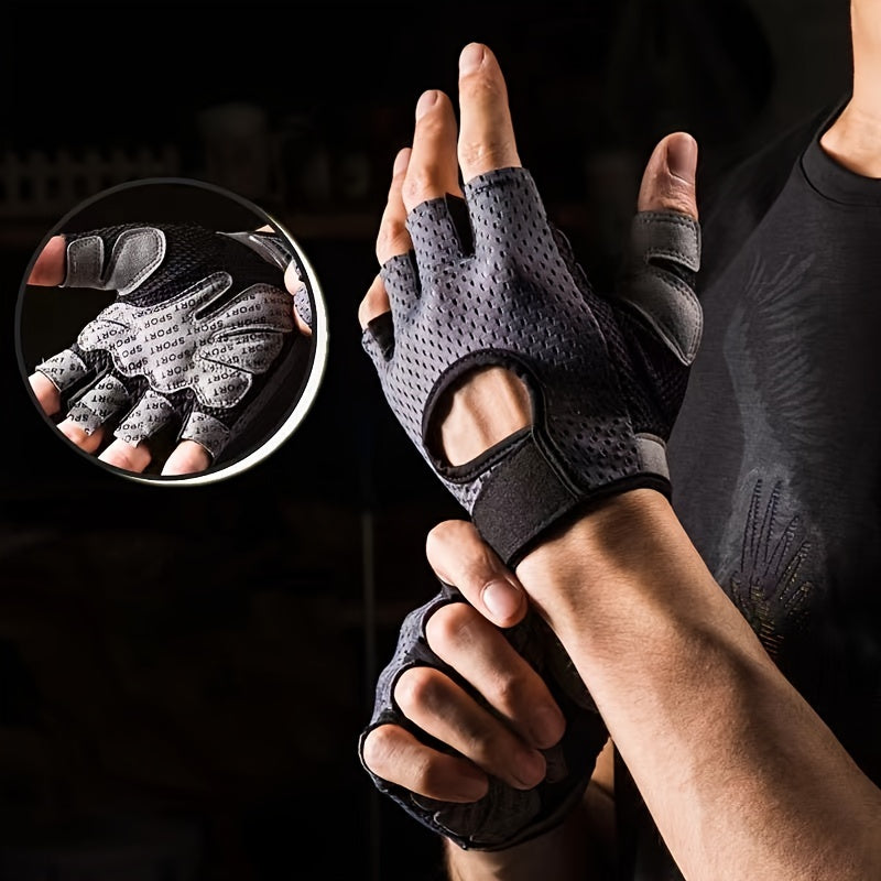Non Slip Fishing Gloves Breathable Half Finger Gloves For Cycling Gym