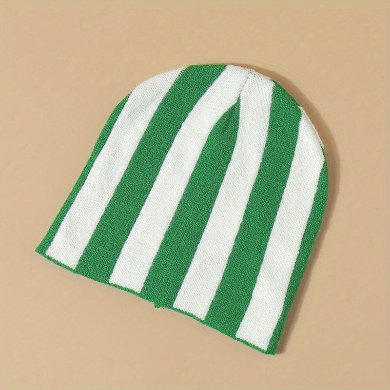 Y2K Striped Woolen Hat for Men and Women