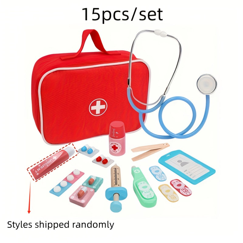 Children's Doctor Role Playing Toy Set with 25pcs 15pcs 8pcs Wooden