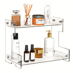 2 Tier Acrylic Bathroom Organizer Countertop Makeup Vanity Perfume Spice Rack