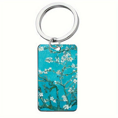 Retro Painting Keychain Pendant for Keys Backpacks Wallets