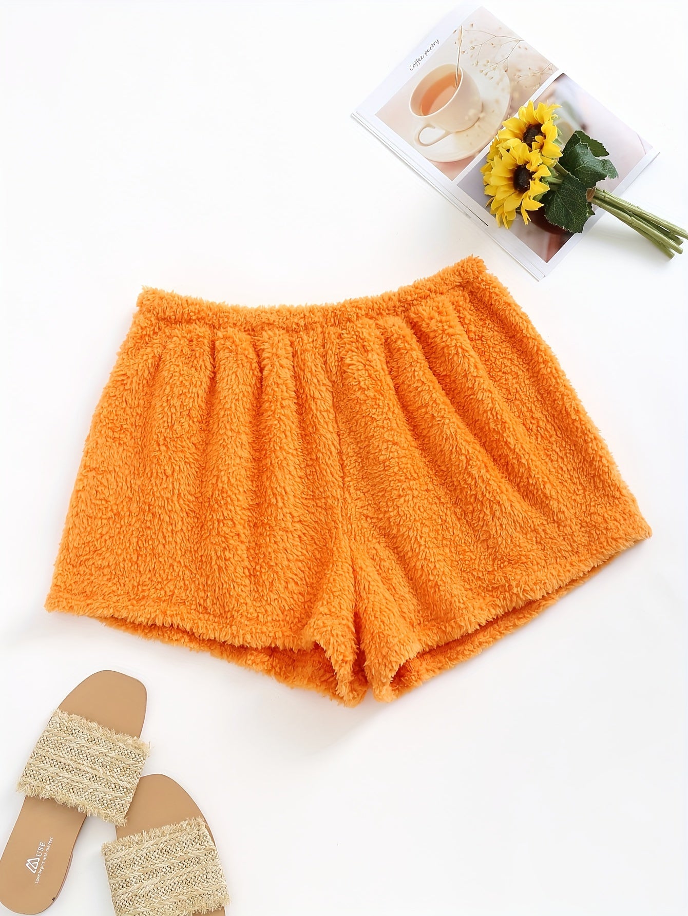 Women's Plus Fuzzy Fleece Lounge Shorts for Fall & Winter