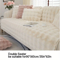 Thick Plush Sofa Slipcover Non Slip Fuzzy Couch Cover Furniture Protector