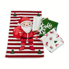 Christmas Pattern Fingertip Towel Soft Absorbent Hand Wipe