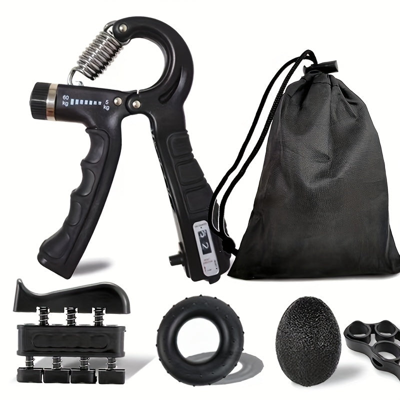 Hand Grip Strengthener Kit Forearm Exercise Tool Adjustable Resistance