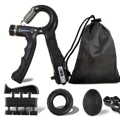 Hand Grip Strengthener Kit Forearm Exercise Tool Adjustable Resistance