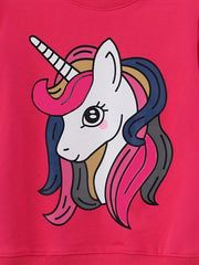 Girls Sweatshirt Unicorn Princess Graphic Long Sleeve Top