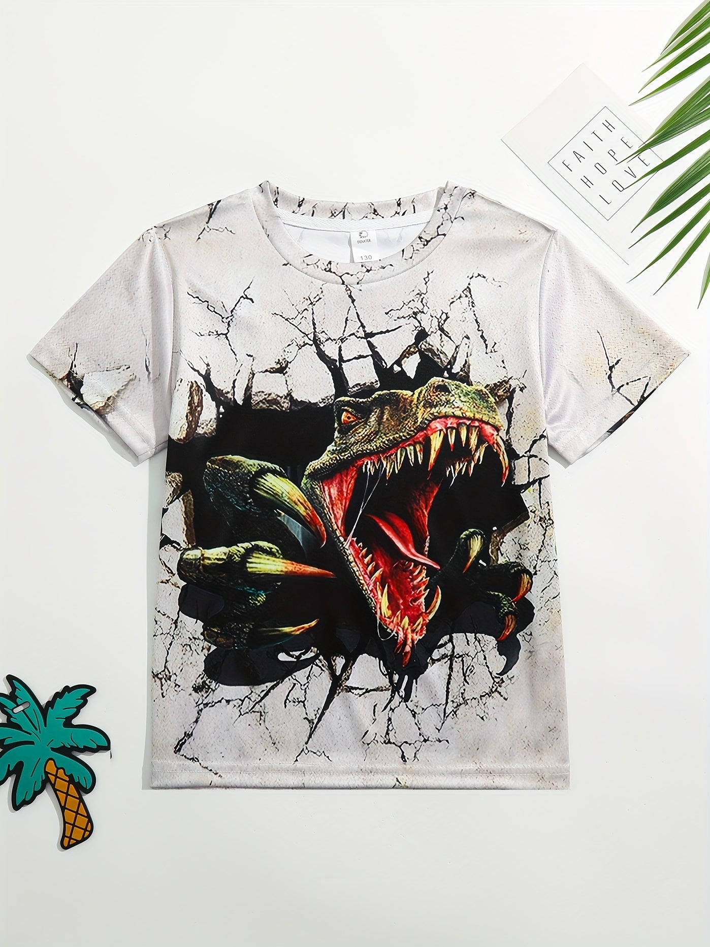 Kid's Dinosaur Graphic T-shirt 3D Print Short Sleeve Tee for Summer