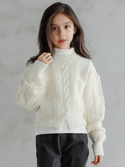 Warm Knit Sweater Girls Comfy Pullover Kids Gift Christmas Fall Winter