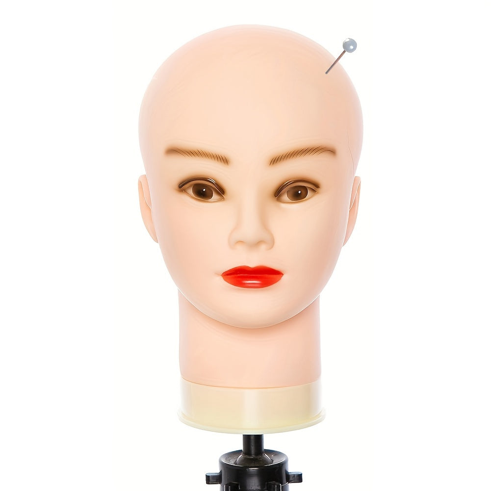 Bald Mannequin Head Soft PVC Female Head For Wig Making