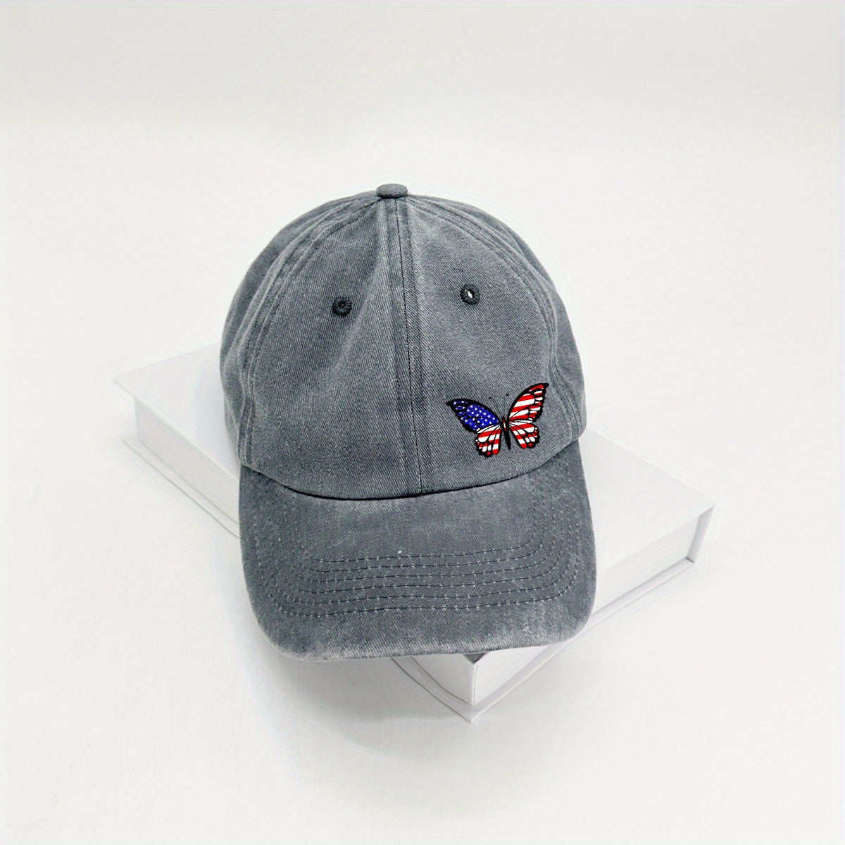 Butterfly Baseball Cap Distressed Cotton Dad Hat