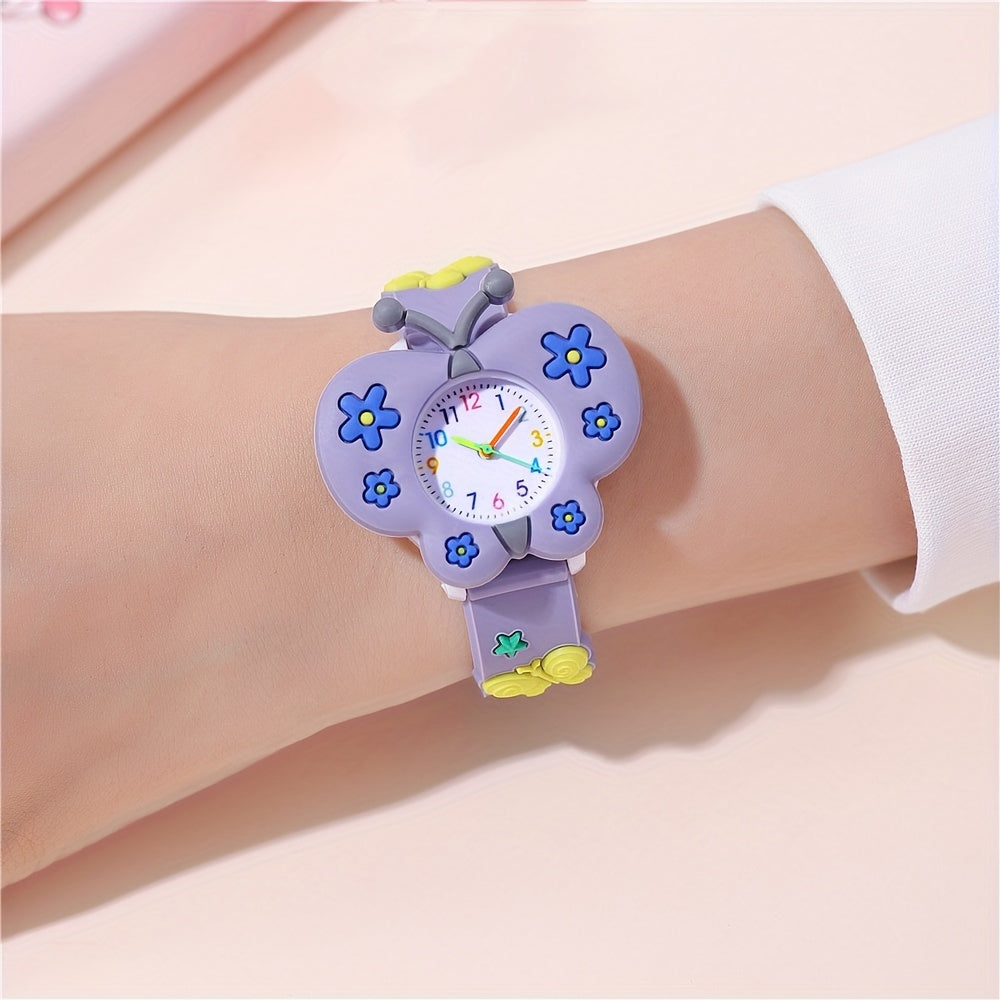 Colorful Butterfly Silicone Quartz Watch With Silicone Strap